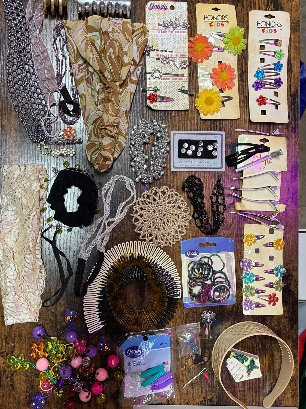 Vintage 90s Hair Accessories Lot 90+ Items Headbands Scrunchies Barrettes